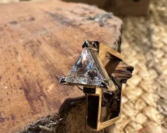 14K GOLD Trillion Cut 1 Carat Diamond Custom Made Ring by TRISKO