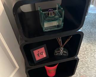 MCM Kartell Style Modular Black Wood Storage Shelves