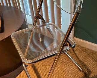 Italian GIAN PIERRE Lucite and Chrome Folding Chairs