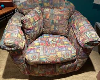 Custom Upholstered Swivel Rocker