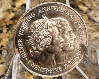 1972 $25 GOLD Silver Wedding Anniversary Commemorative Coin