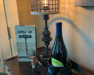 cute lamp, cowboy hat wine holder