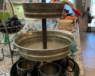 galvanized steel 3 tiered tray