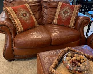 matching leather love seat