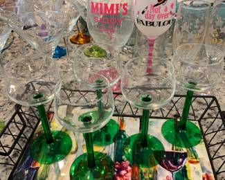 stemware, bar ware, tiled tray