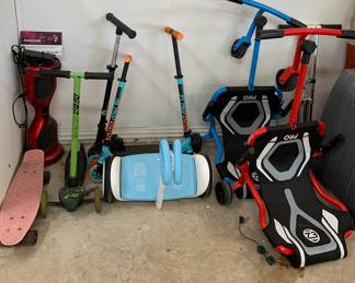 segway, hoverboard, scooters and EZ roll carts