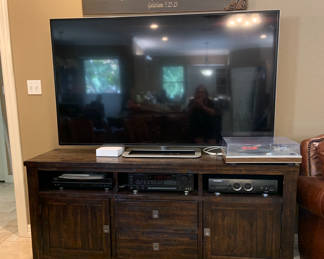 entertainment center, 70" Vizio flat screen TV