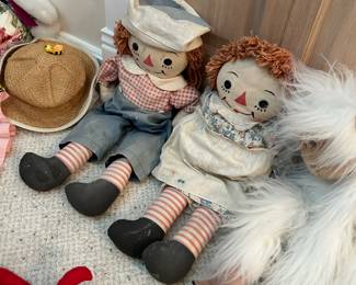 Vintage plush, Raggedy Ann and Andy