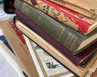 Early 1900s books and ephemera