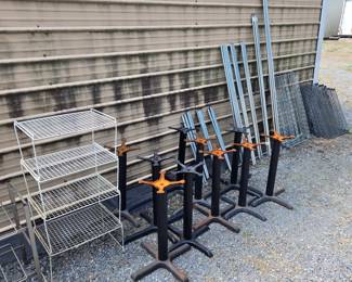 Cast Iron table bases & parts for commercial shelving 
