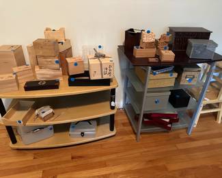 TV/Entertainment shelves, storage boxes