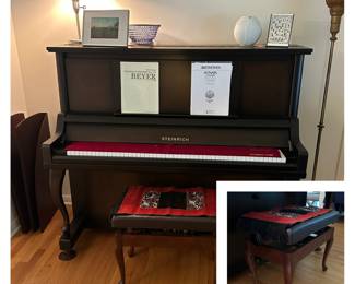 Steinrich Upright Piano.  MINT condition.  Adjustable height piano bench included.
