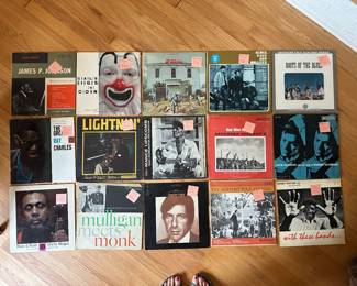 James P. Johnson, Charles Mingus the Clown, Taj Majal, Blues, Rags, and Hollers, Roots of the Blues, The Greatest of Ray Charles, Lightin', Mance Lipscomb, Bad Mans Ballads Southern Journey 9, Jack Elliott, Blue and Roots Charlie Mingus, Mulligan Meets Monk, Leonard Cohen, The Newport Folk Festival, Randy Weston Trio with these bands, 