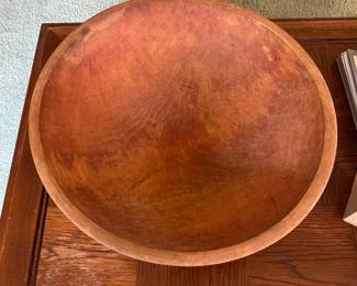 Very large antique wooden bowl