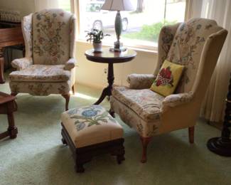 Wingbacks and Empire Footstool 