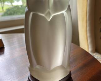 Vintage satin glass owl by Hein M. Laupman