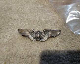 3" WW2 ARMY USAAF Badge - Sterling silver