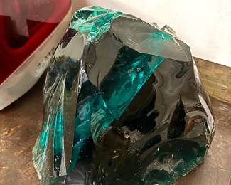 Very large chunk of glass from ford dealership vintage 