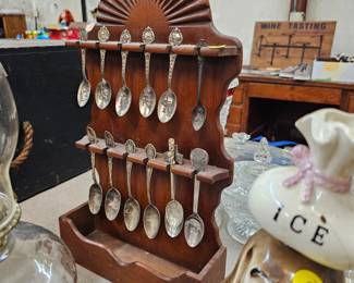 SPOON AND WOODEN DISPLAY