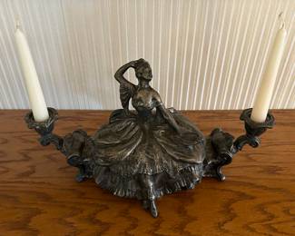 Weidlich Brothers art nouveau victorian lady jewelry box/candle holder