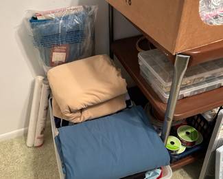 Fabric, ribbon and lace.