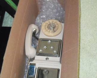 Vintage wall mount coin operated pay phone