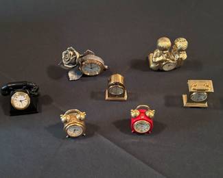 Miniature clocks.