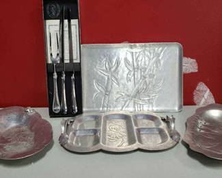 Hammered Aluminum Serving Trays