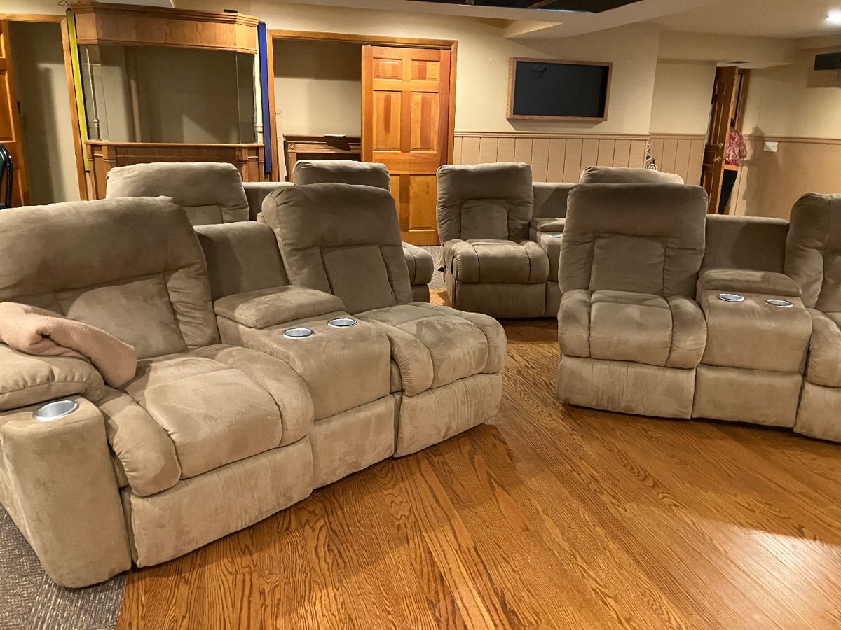 Home theater recliners great condition  three sets