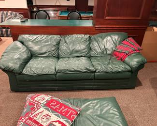 Leather couch love seat and chairs ottoman 