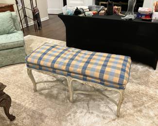 Decorative plaid bench