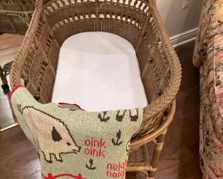 Pottery barn bassinet on wheels 