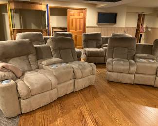 Home theater recliners great condition  three sets