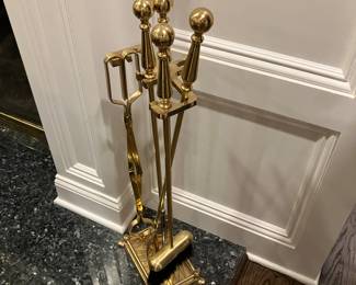 Brass fireplace tools 