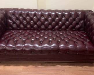 Burgundy LeatherStyle Sofa