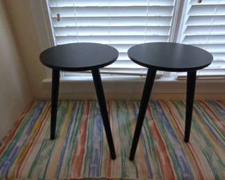 Two Small Black Stools Perfect For Little Ones
