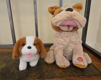 Two Battery Operated Stuffed Dog Toys For Kids