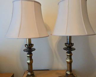 Pair Of Heavy Metal Lamps