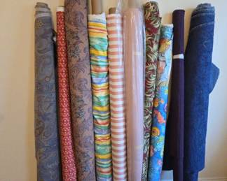 Collection Of Colorful Fabric BoltsUnknown Lengths