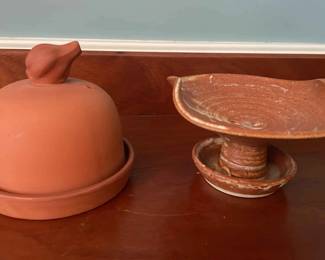 Terracotta Candle Holder And Garlic Roaster 