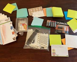 Small Notepads, Batteries, Command Strips 