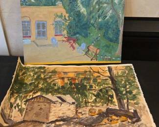 Two Original Grandpa Sam Home Paintings