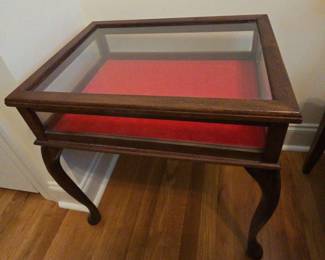 Amazing Wood and Glass Display Table