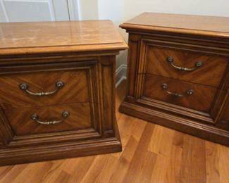 Pair Of Thomasville Furniture Solid Wood Nightstands