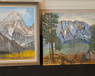 Two Original Grandpa Sam Mountain Vibes Paintings