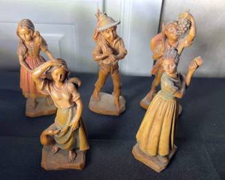 Anri Wood Carved Figurines 