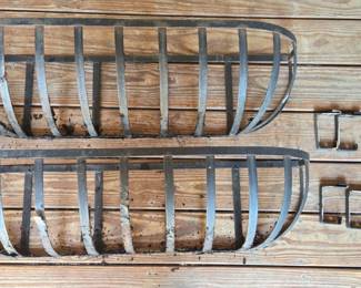 Two Hanging Metal Planters