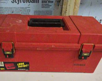 Hechinger Red Plastic Toolbox With Contents