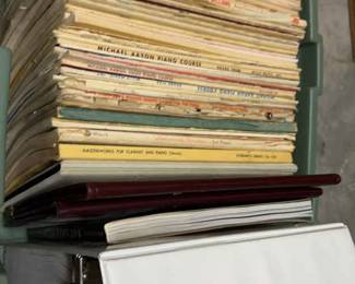 Piano Books and Binder Of Sheet Music