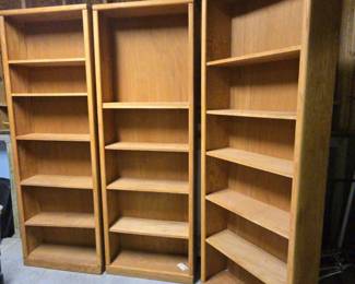 Three Aspen Furniture Medium Finish Wooden Bookcases